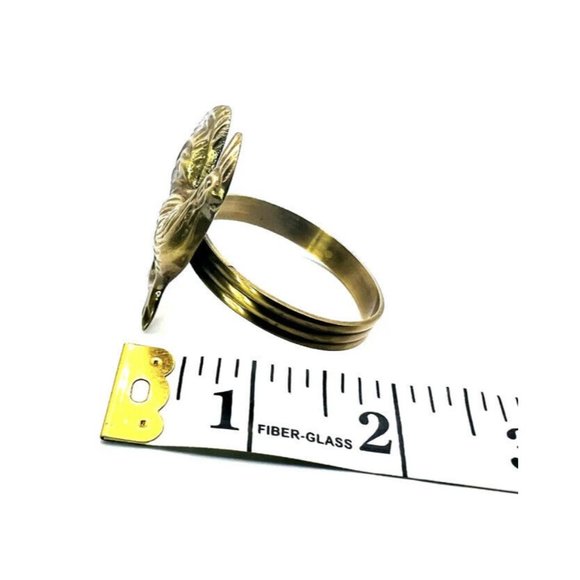 Set of 8 Brass Metal Rooster Chicken Napkins Rings / 1 3/4"1 5/8" Farm House - Picture 5 of 9